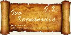 Ivo Kecmanović vizit kartica